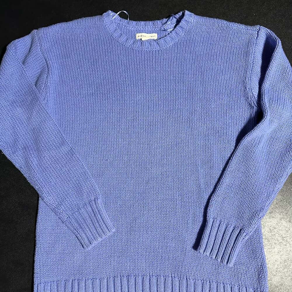 Aeropostale purple women’s Ribbed Knit Crewneck Sweater waffle feel